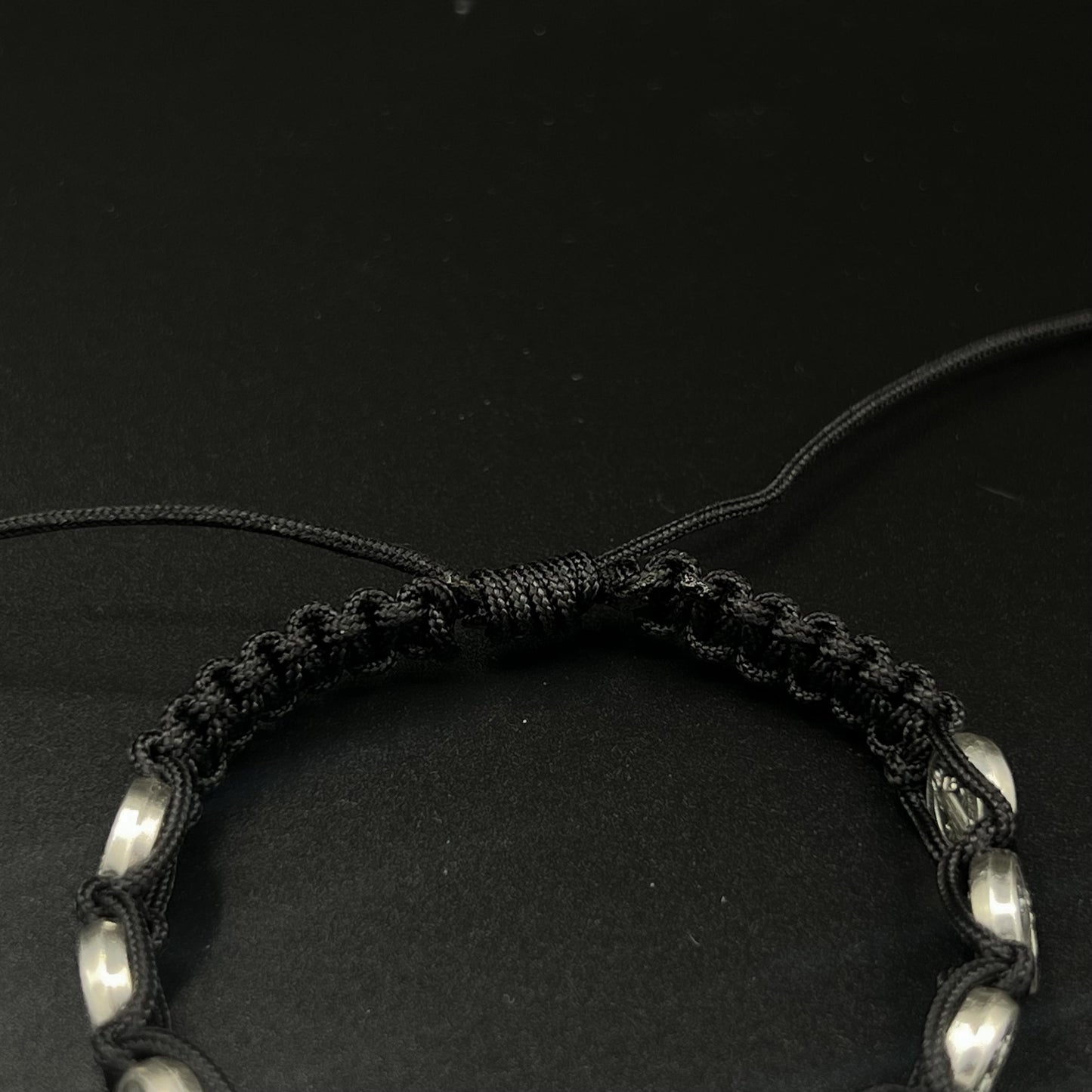 St Benedict One Decade Rosary Bracelet San Benito Black Cord Adjustable