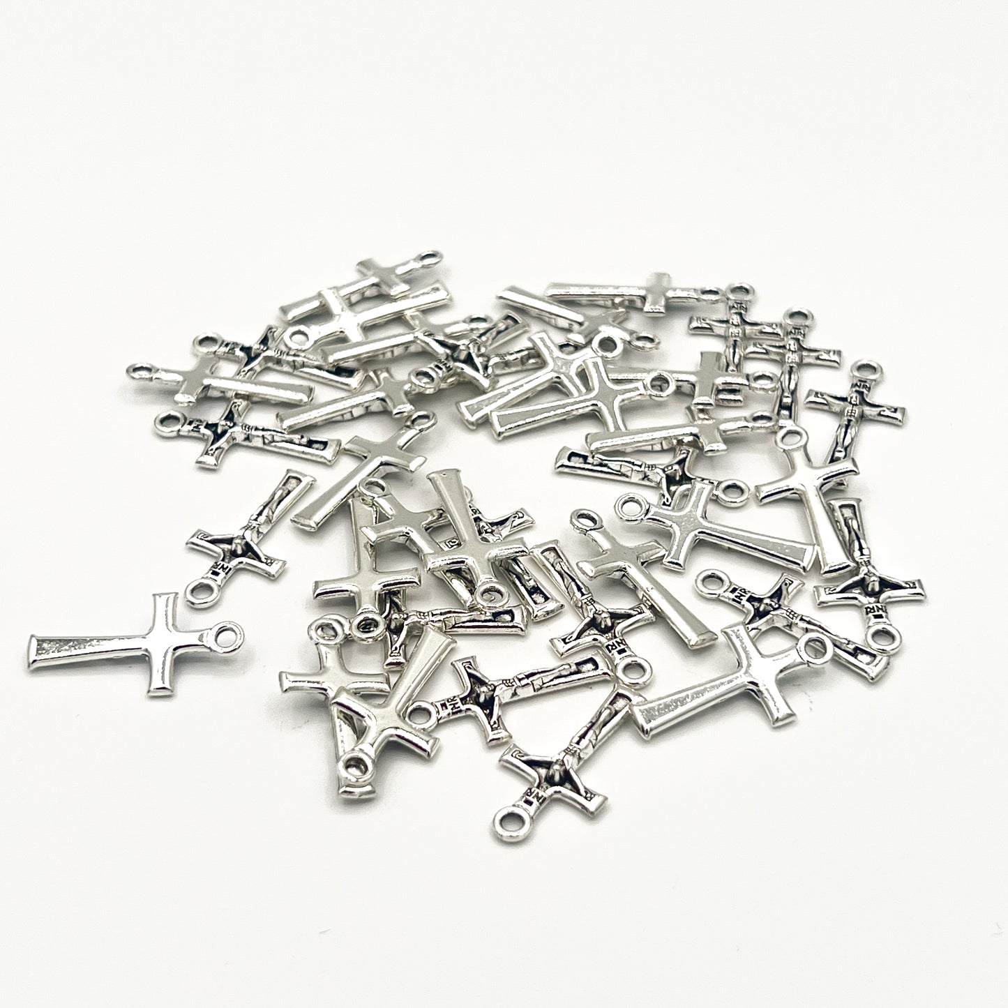 Small Crucifix Cross 24x13mm Pendant Charms Diy Jewelry Supplies CATHOLIC WHOLESALE Bulk Lot 25 50 100 200