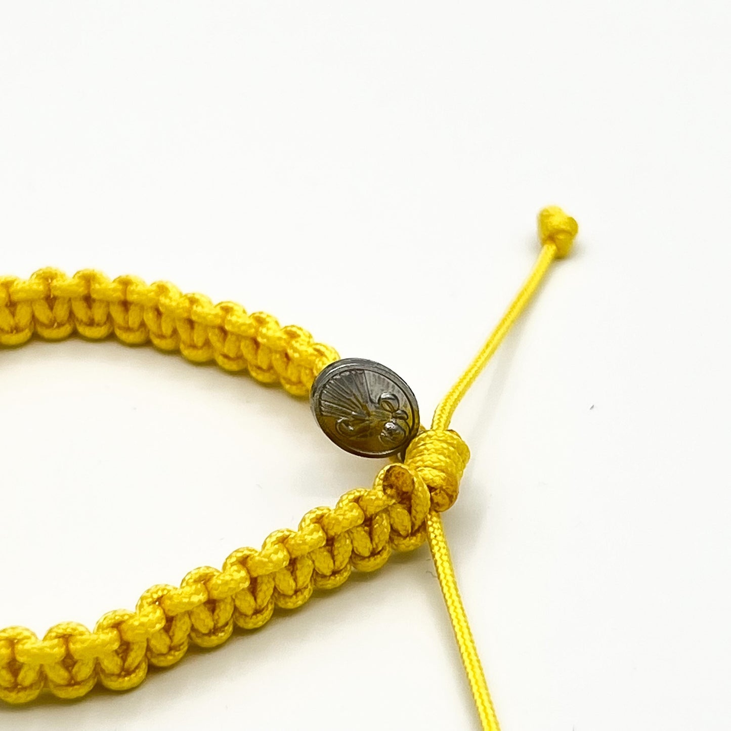 Catholic Floral Cross Yellow Bracelet