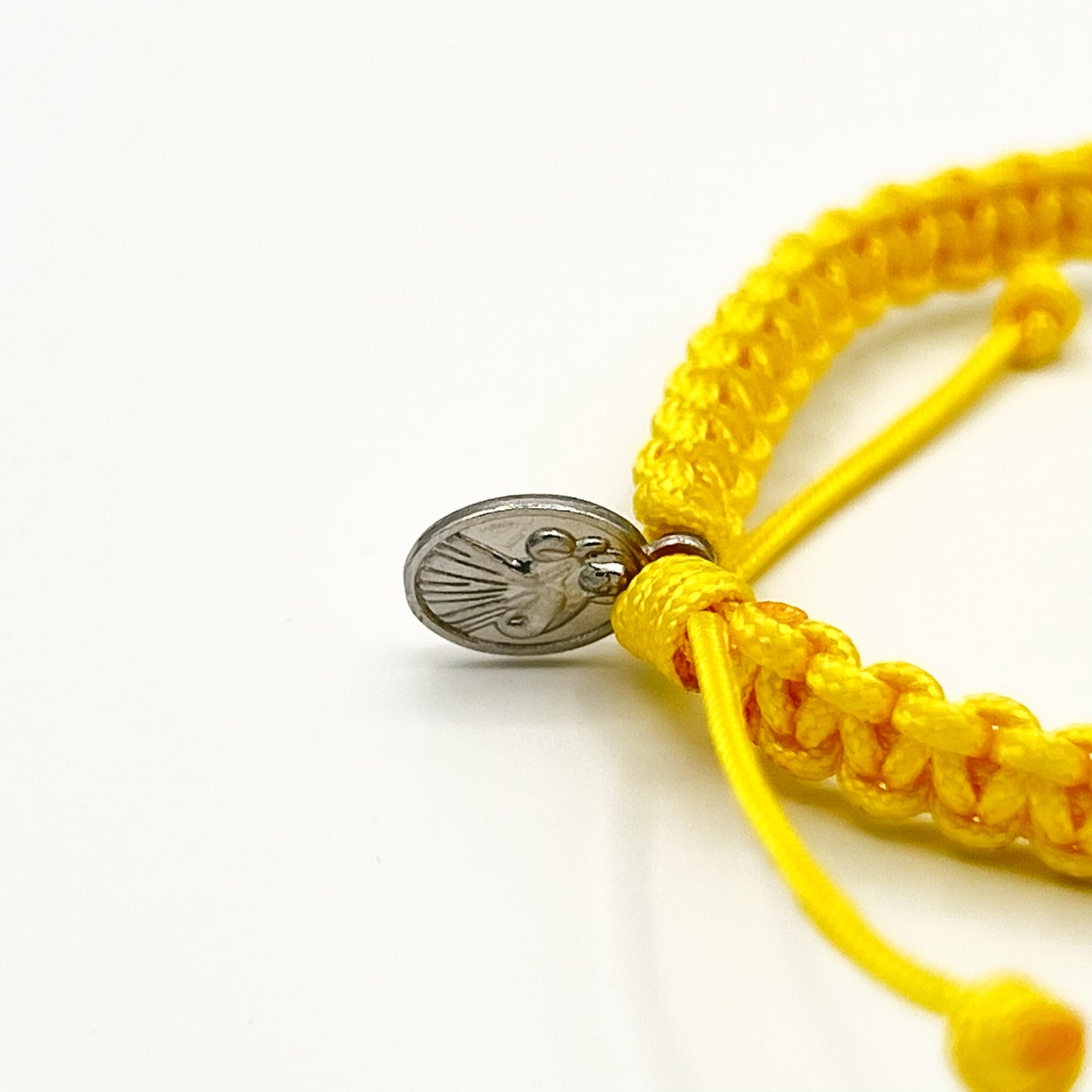 Catholic Floral Cross Yellow Bracelet