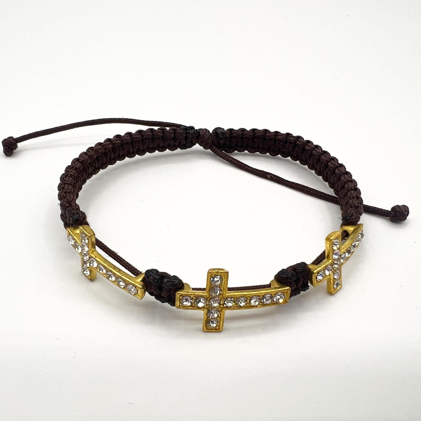 Cross Bracelet Catholic Jewelry Three Crosses Pendants Medal Religious Gift For Women Girls Teens Grandma