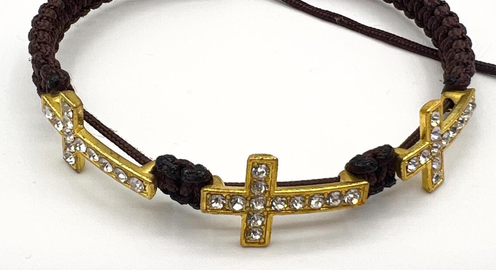 Cross Bracelet Catholic Jewelry Three Crosses Pendants Medal Religious Gift For Women Girls Teens Grandma