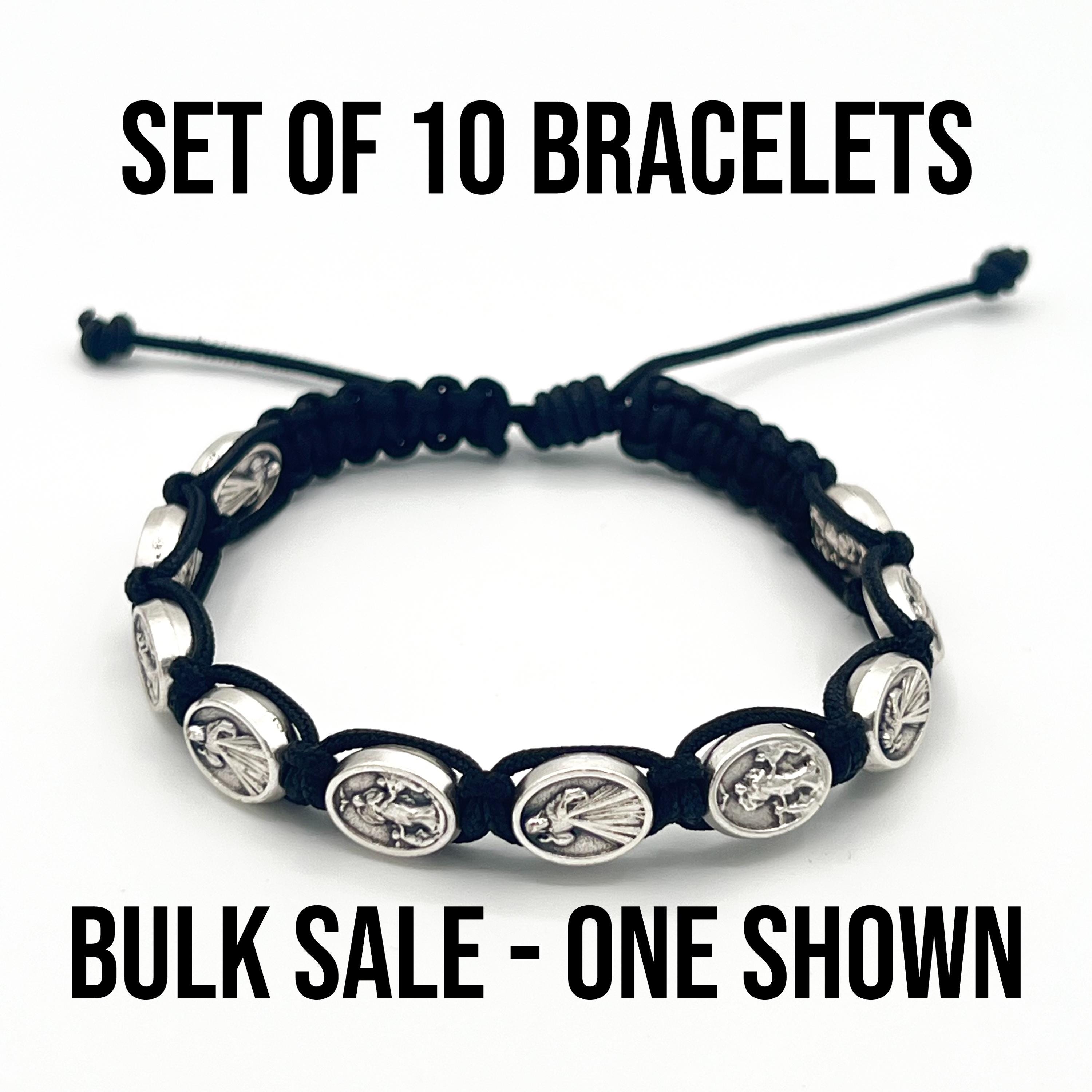 WHOLESALE BULK LOT 10 Set Of Bracelets Scapular Divine Mercy Catholic Events Gift Communion Wedding Baptism Confirmation Christmas