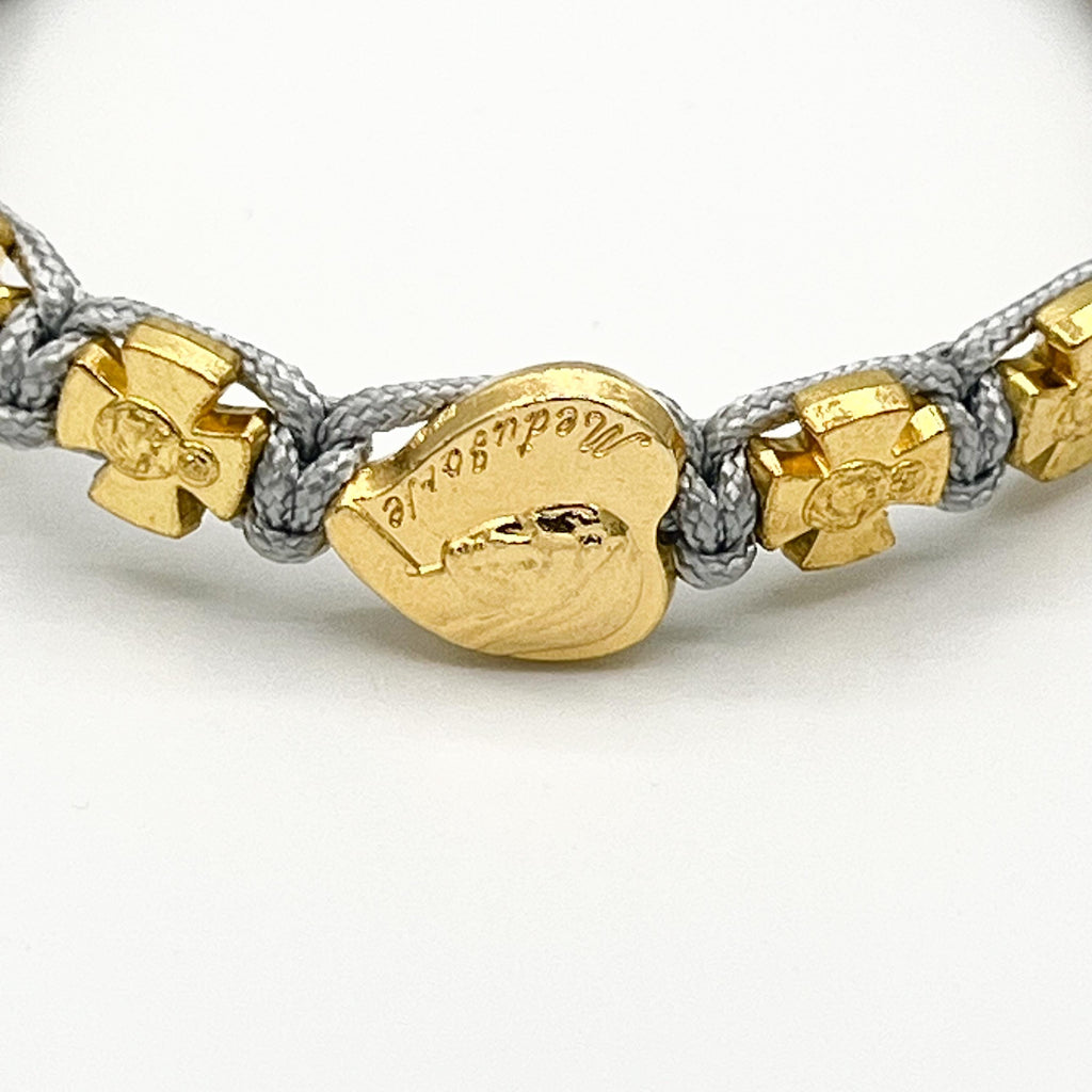 Golden Cross Scapular Virgin Mary One Decade Rosary Bracelet Medjugorje Religious Gift For Men Women Confirmation Communion Jewelry