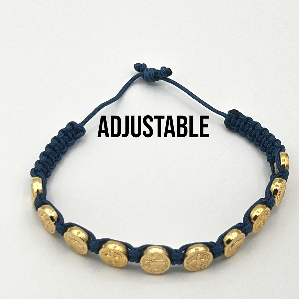 WHOLESALE 10 Bracelets Set Saint St Benedict Golden Medals