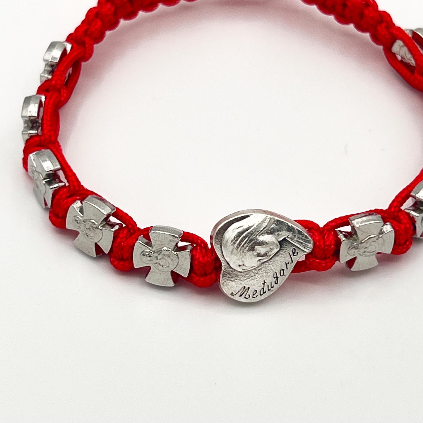 Medjugorje Rosary Bracelet Heart Shaped Virgin Mary Medal Cross Charms Catholic Pendant Protection Holy Mother