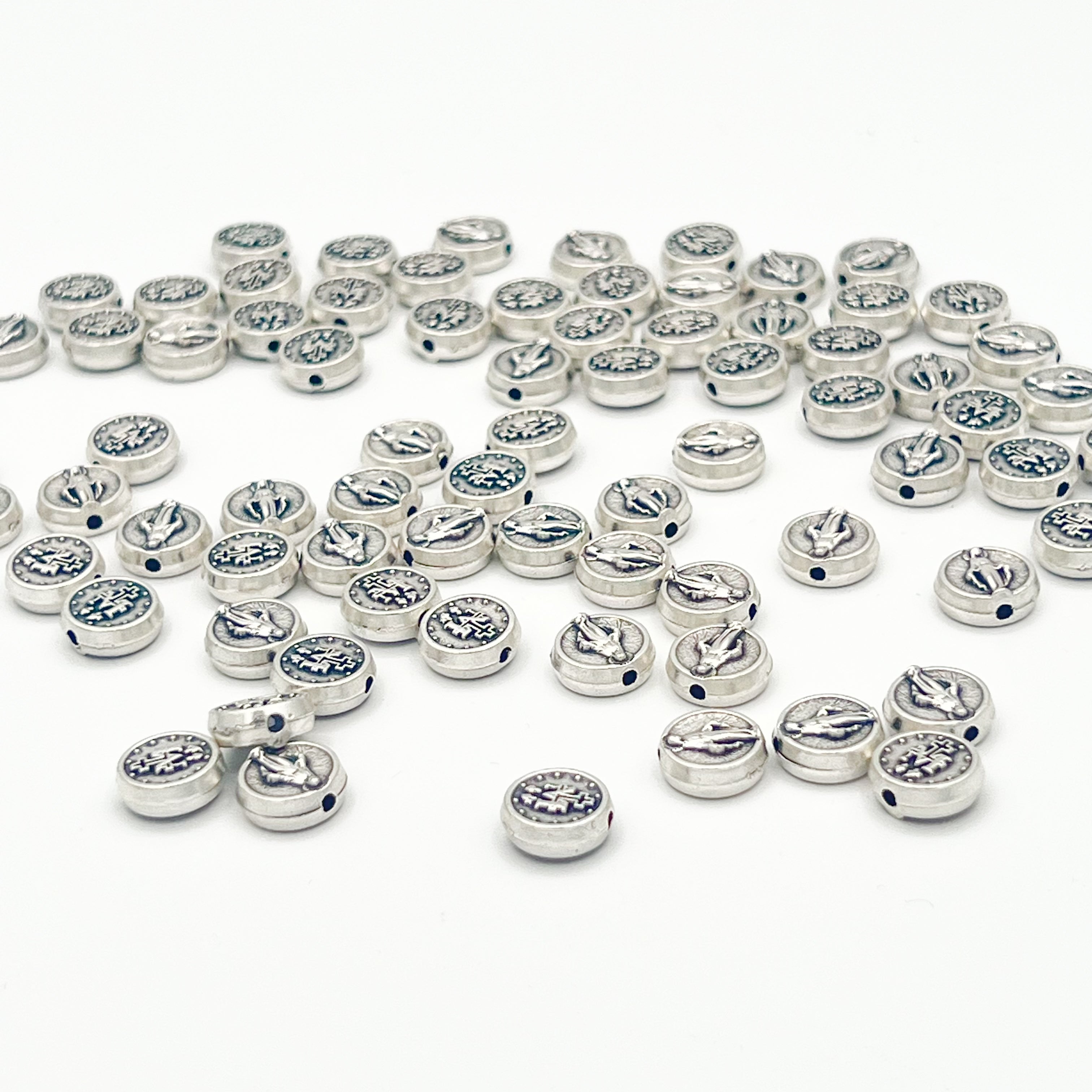 Miraculous Medal Round Beads Charms