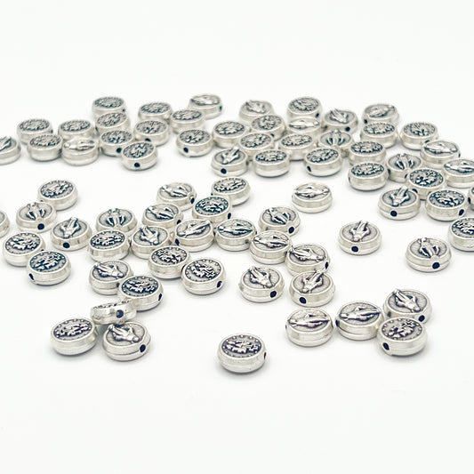 Miraculous Medal Round Beads Charms
