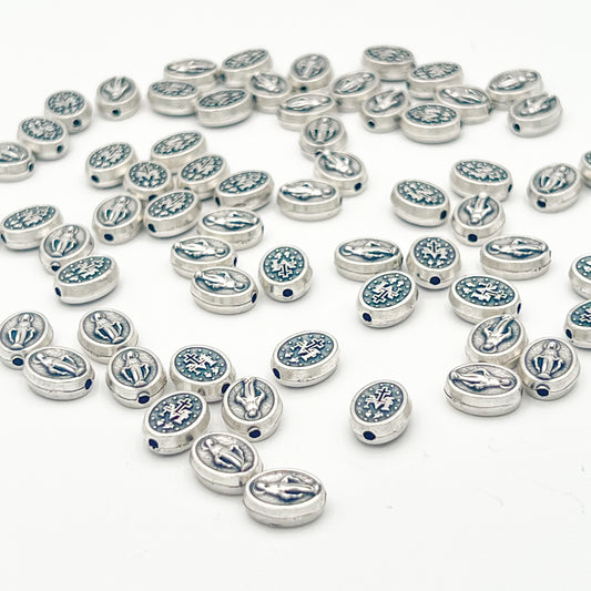 Miraculous Medal Oval Beads Charms