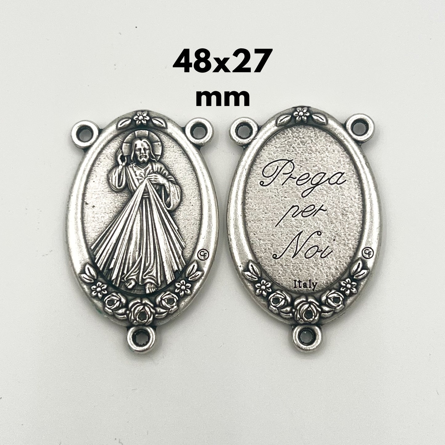 Divine Mercy Prega Per Noi Pray For Us Centerpiece Medal 48x27mm