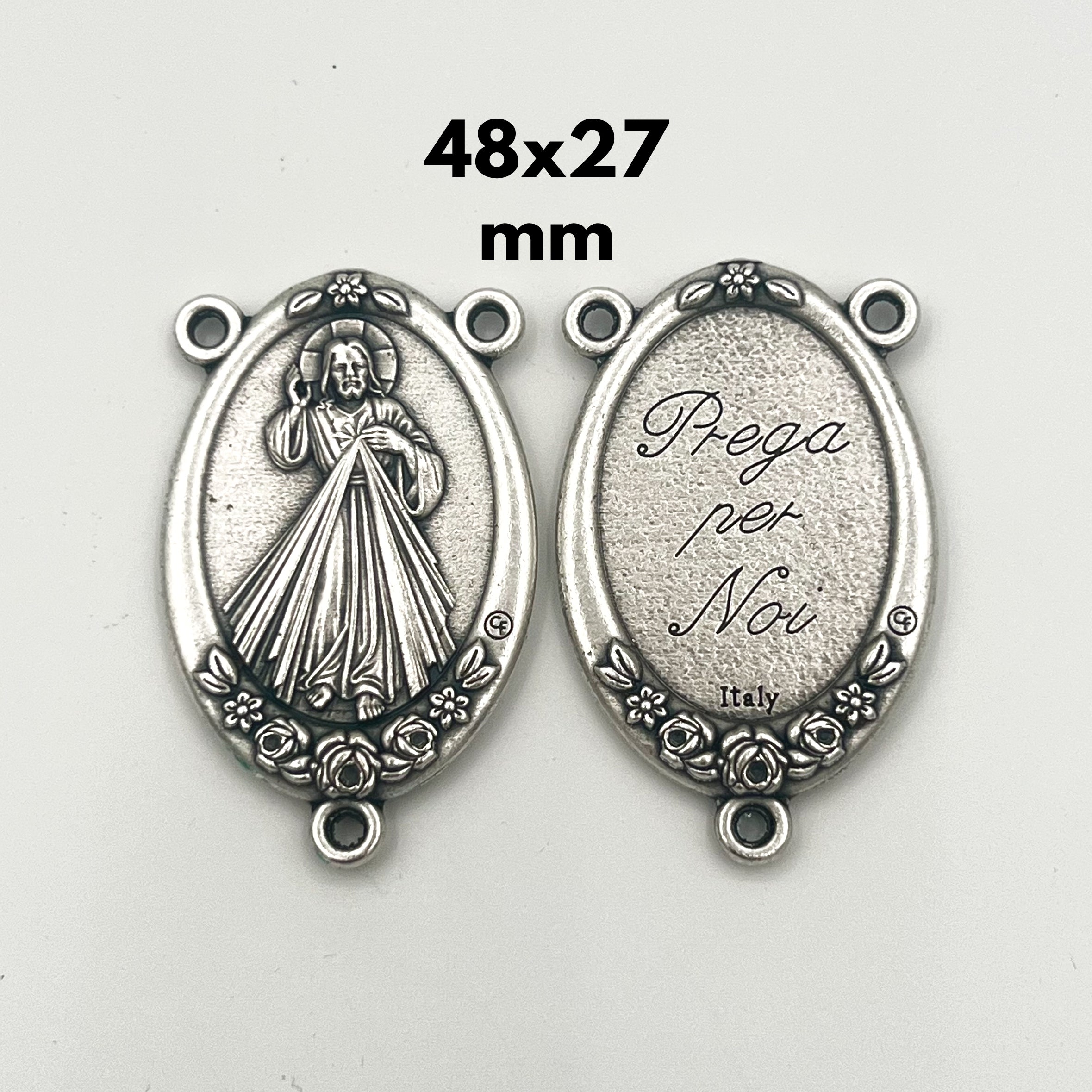 Divine Mercy Prega Per Noi Pray For Us Centerpiece Medal 48x27mm
