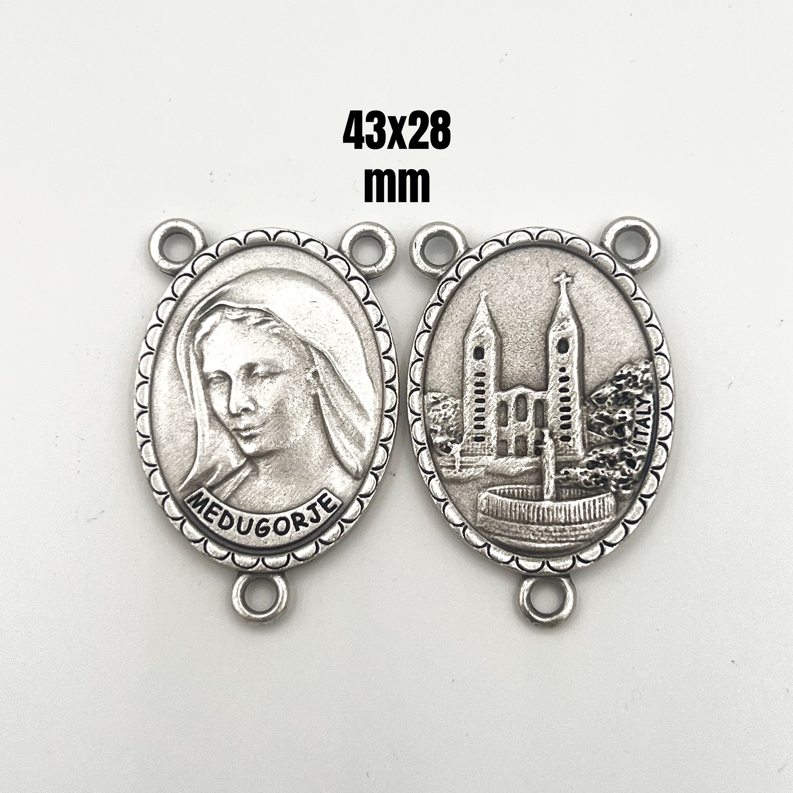 Divine Mercy Prega Per Noi Pray For Us Centerpiece Medal 48x27mm