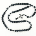 Saint Benedict Black Rosary St Black Prayer Beads Cross Pendant Necklace Catholic Gift For Men Women