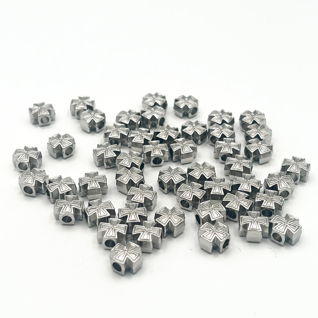 Silver Cross Beads Charms