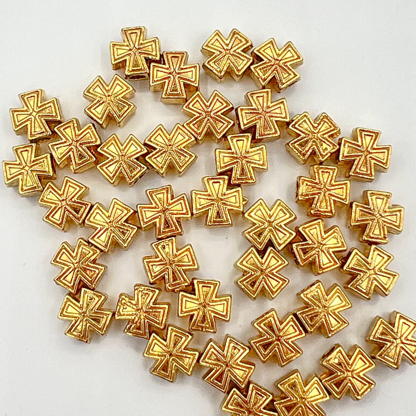 Golden Cross Beads Charms
