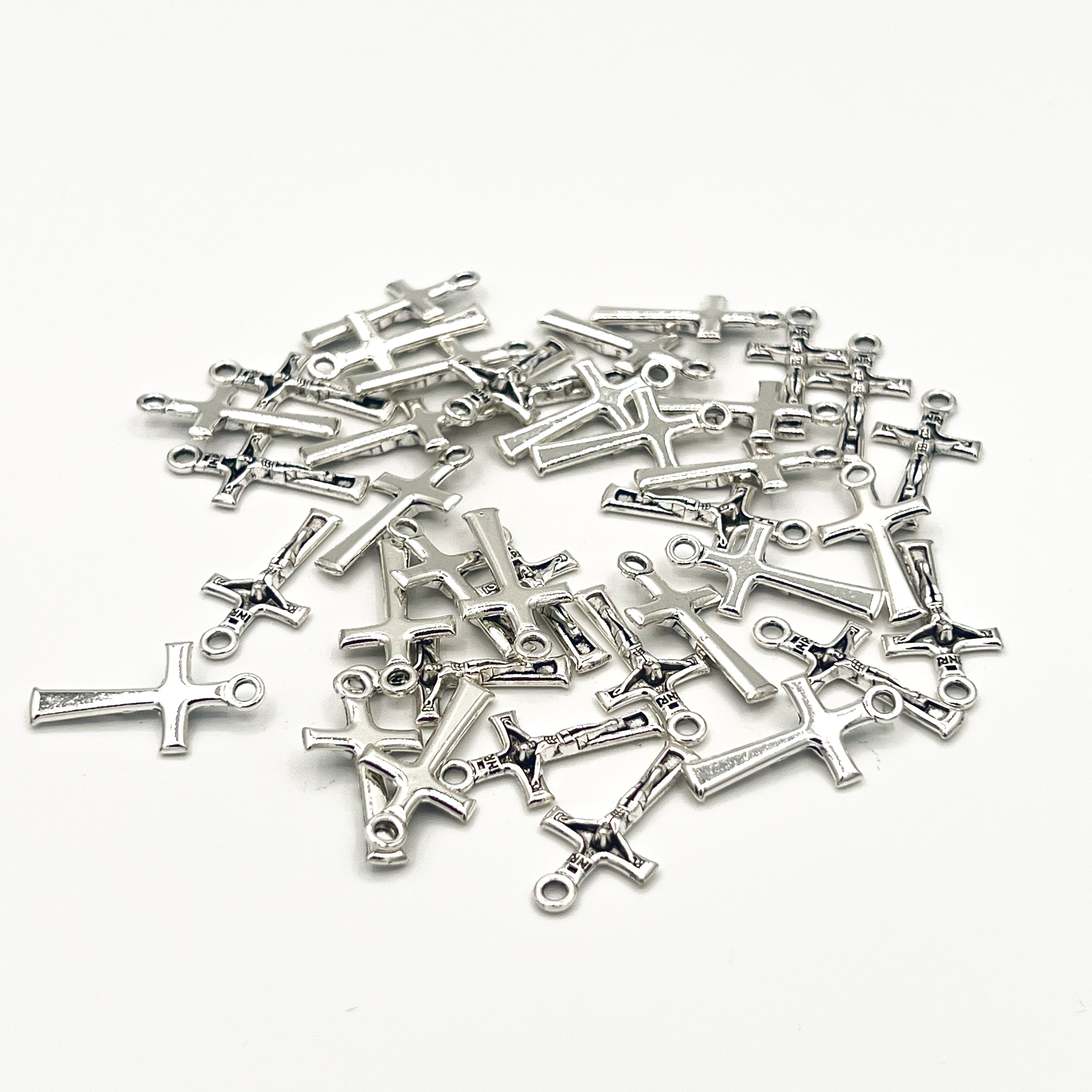 Small Crucifix Cross 24x13mm Pendant Charms Diy Jewelry Supplies CATHOLIC WHOLESALE Bulk Lot 25 50 100 200