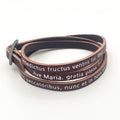Ave Maria Hail Mary Virgin Mary Holy Mother Genuine Leather Bracelet