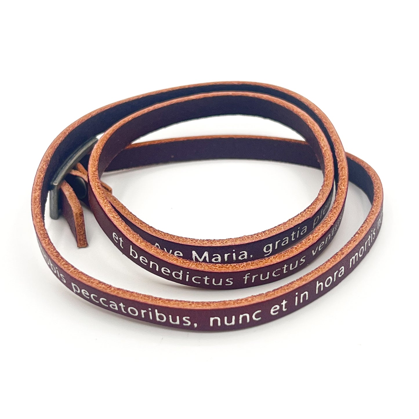 Ave Maria Hail Mary Virgin Mary Holy Mother Genuine Leather Bracelet