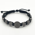 Saint Benedict Medal Black Bracelet Catholic Gift For Men Women Saints Bracelets Adjustable Cord 10 Medals Pendant