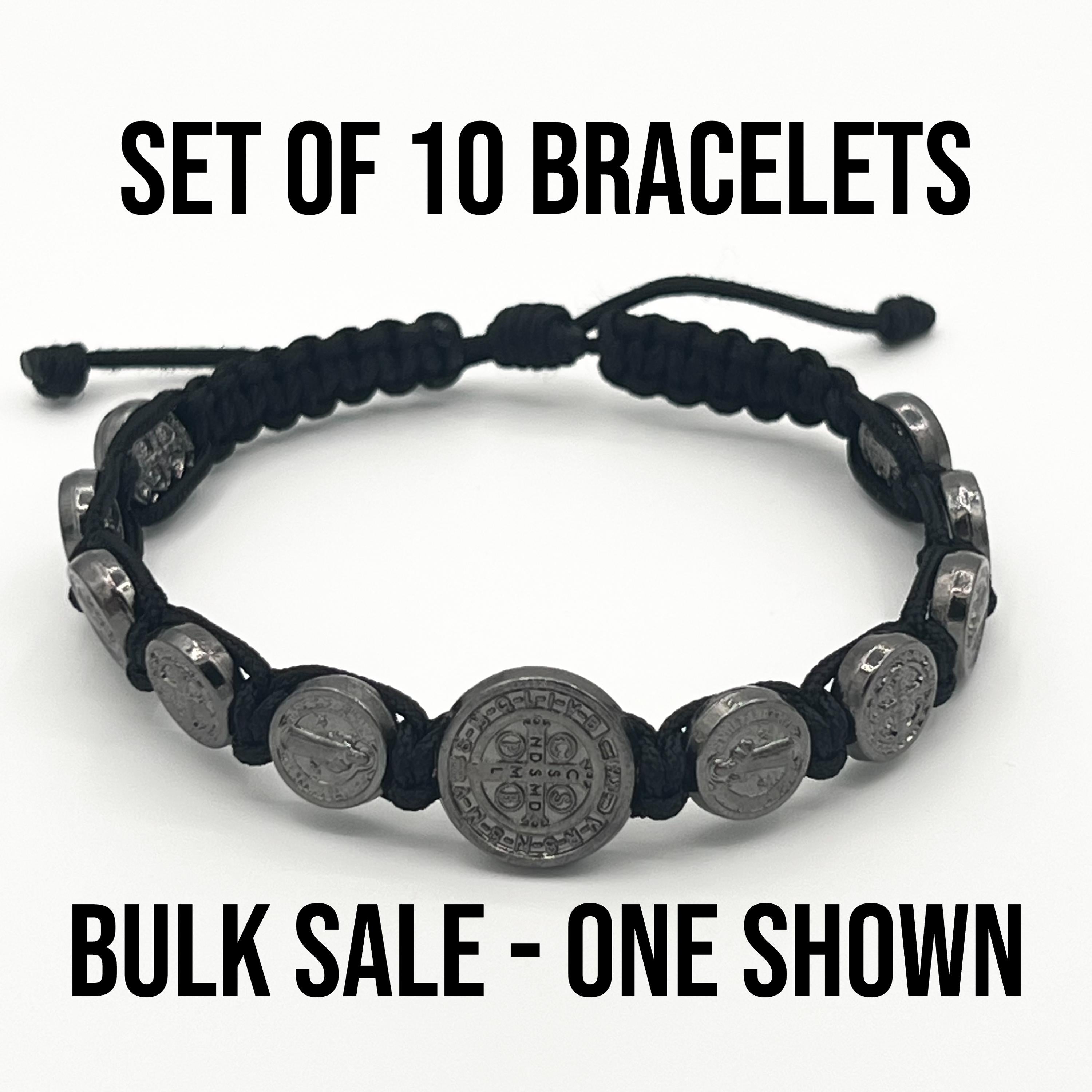 WHOLESALE BULK LOT 10 St Saint Benedict Medals San Benito Bracelets Catholic Charm Pendants