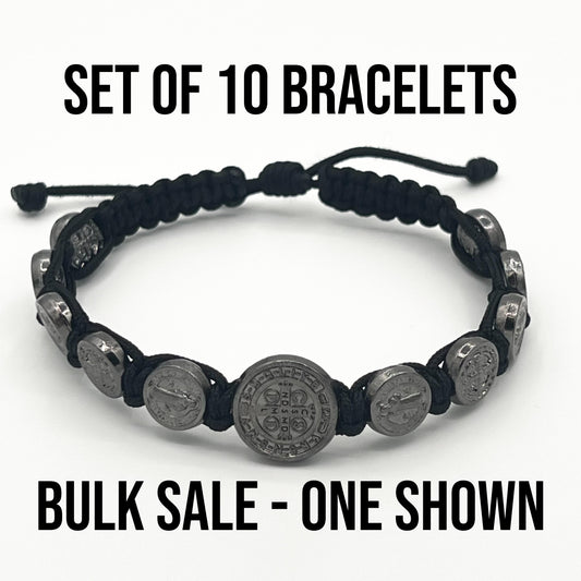 WHOLESALE BULK LOT 10 St Saint Benedict Medals San Benito Bracelets Catholic Charm Pendants