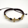 Cross Bracelet Catholic Jewelry Three Crosses Pendants Medal Religious Gift For Women Girls Teens Grandma