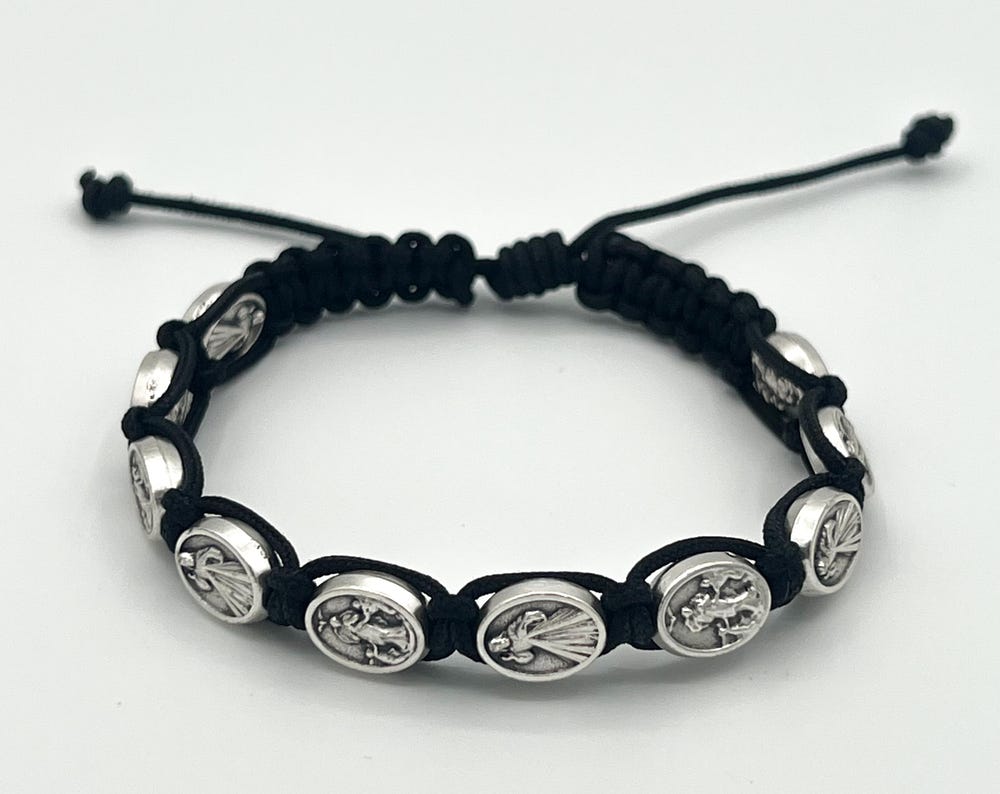 Scapular Divine Mercy Bracelet 10 Medals Catholic Religious Rosary Jewelry Adjustable Spiritual Gift Men Protection Faith RCIA