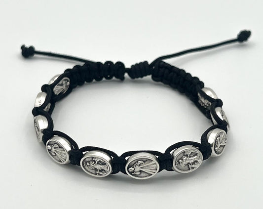 Scapular Divine Mercy Bracelet 10 Medals Catholic Religious Rosary Jewelry Adjustable Spiritual Gift Men Protection Faith RCIA